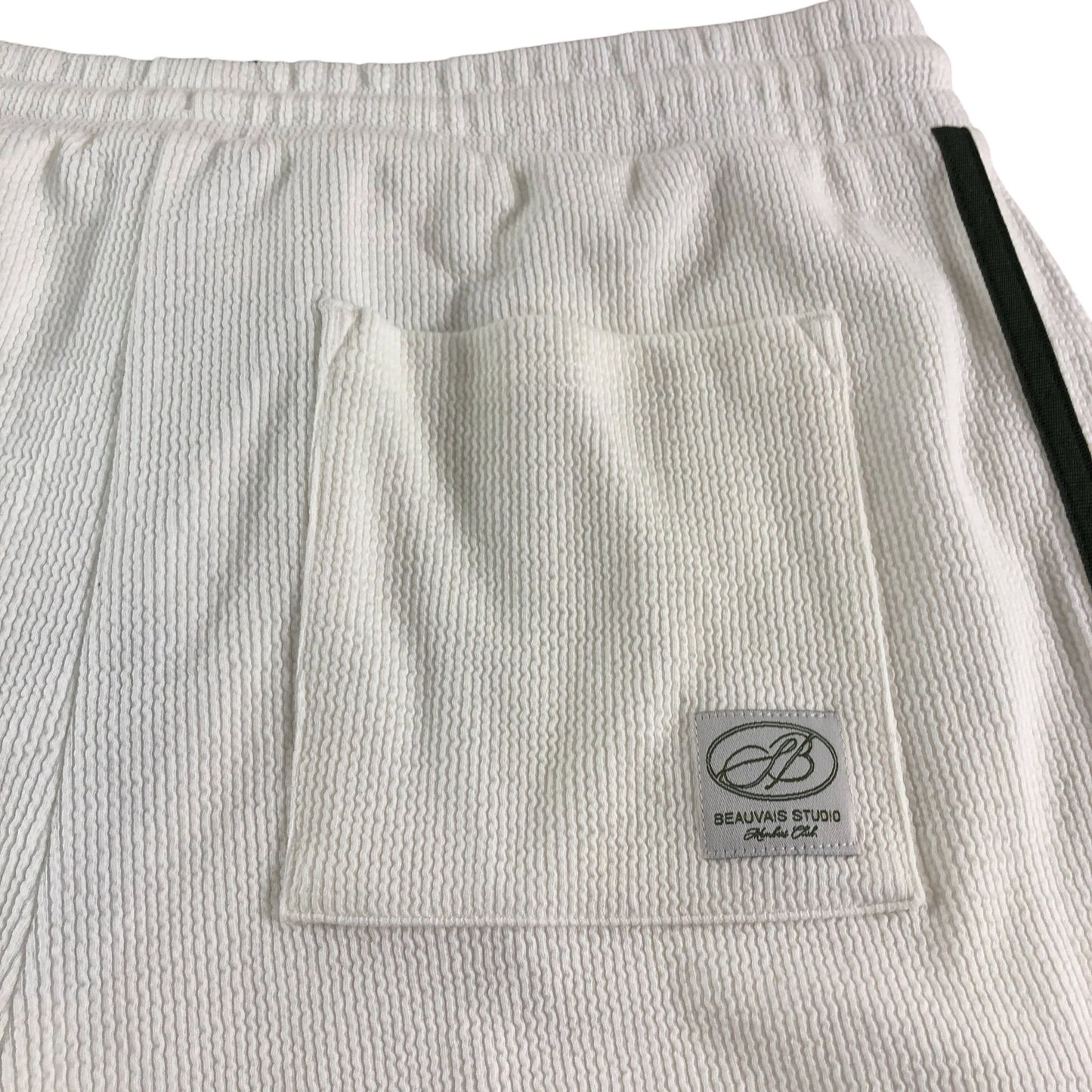 River Island Men's White Stretch Stripe Shorts UK S Pocket