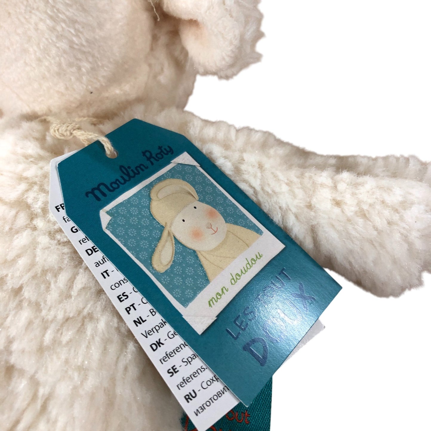 Moulin Roty Les Tout Doux Sebastain Sheep Soft Toy Baby Stuffed Animal 22cm
