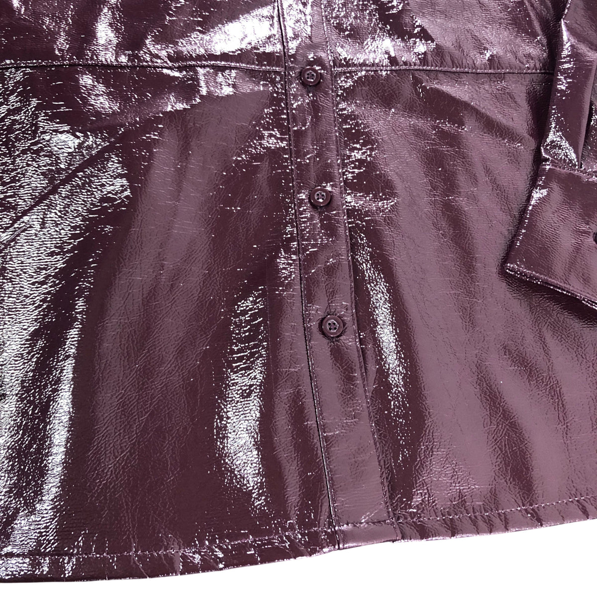 Size 20 Women's Shiny Long Sleeve Burgundy Button Front Shirt