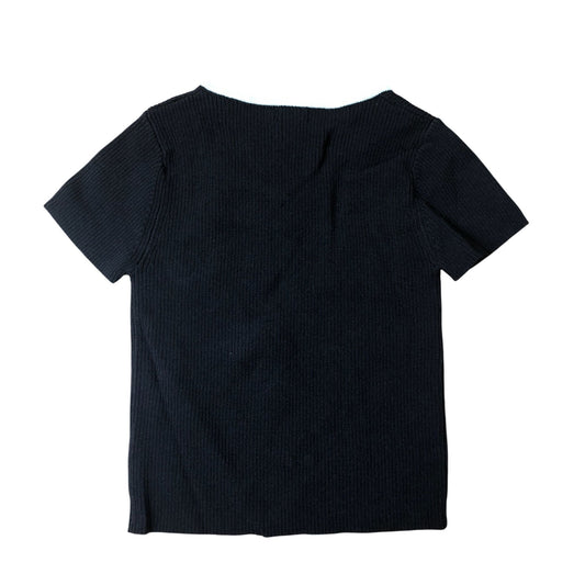 River Island Black Short Sleeve Top 5-6 Years Girls Viscose Bow Detail