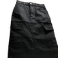 Branded Black Denim Midi Cargo Skirt - Size 6