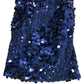 Lipsy Sequin Dress UK10 Women's Long Sleeve Party Dress Navy