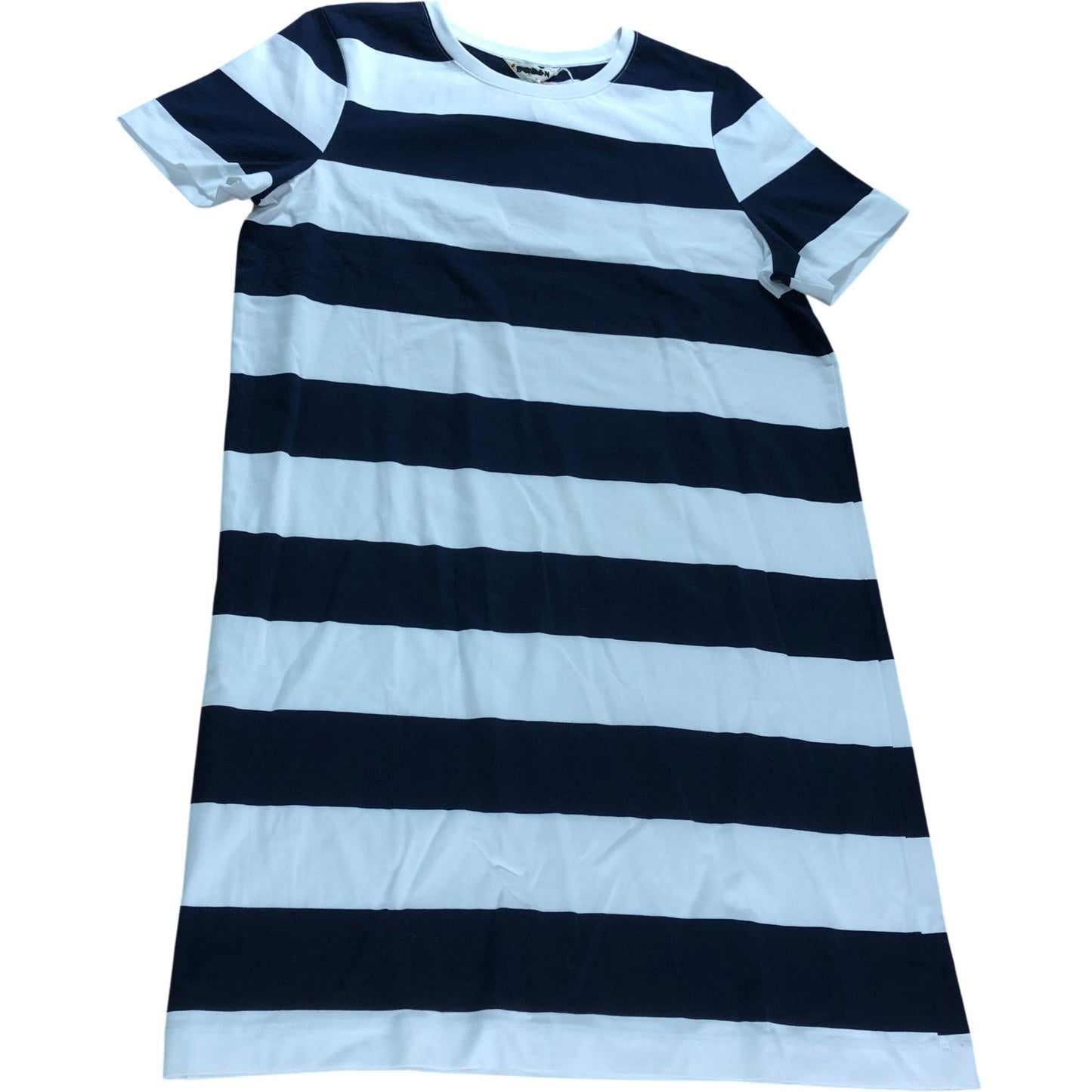 Boden Navy Striped Mini T-Shirt Dress - Size 14R