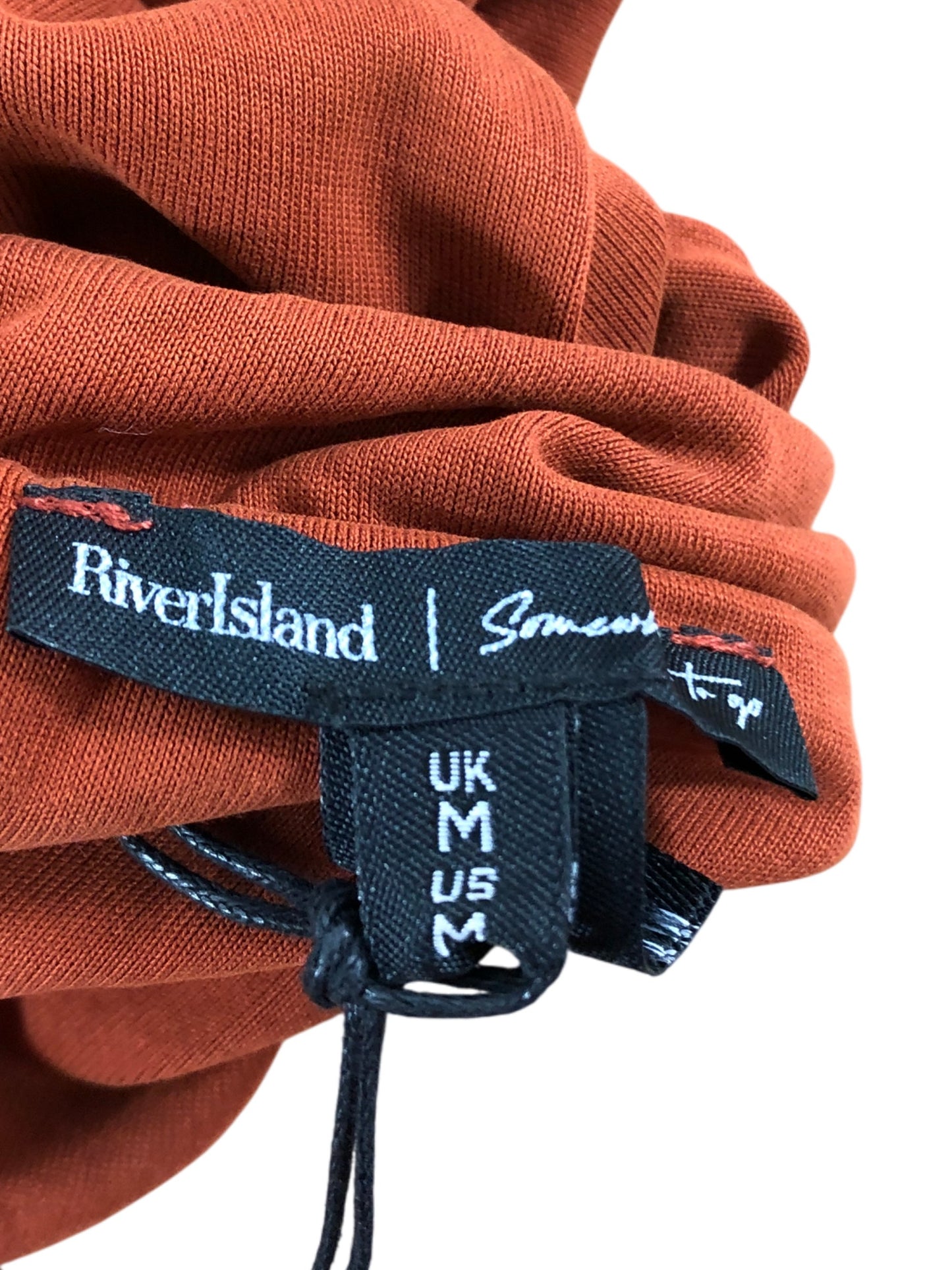 River Island Dark Tropics Halter Neck Top UKM Women's Orange/Red Modal Blend