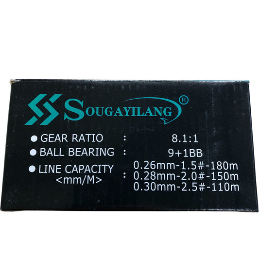 Sougayilang Spirime Baitcasting Fishing Reel Left Hand High Speed 8.1:1 Gear