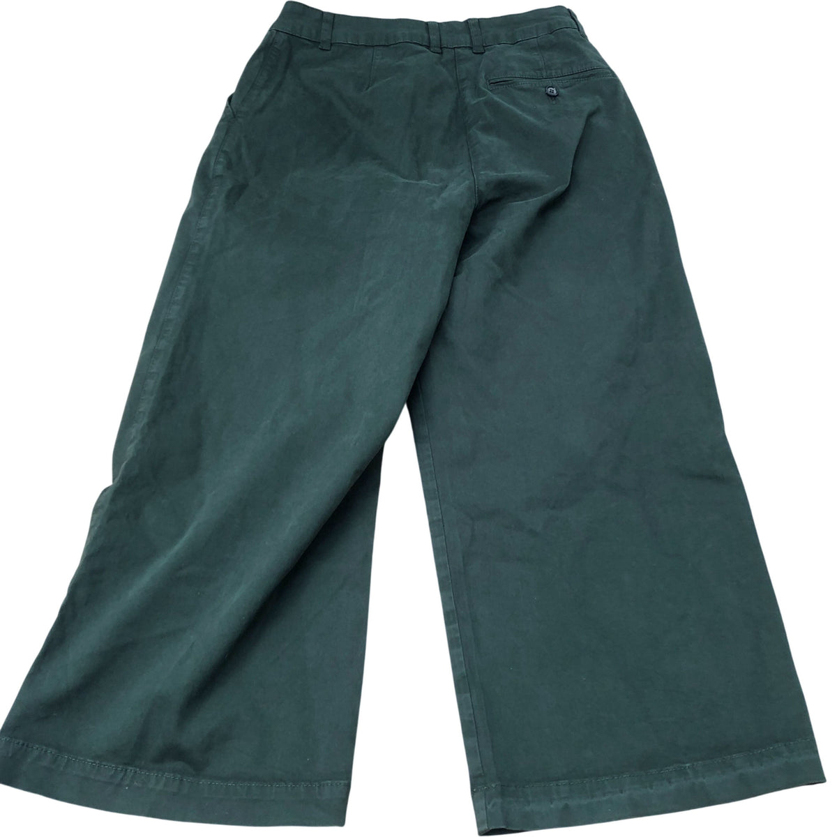 Baukjen Wide Leg Trousers UK12 Women's Olive Green Stretch Organic Cotton