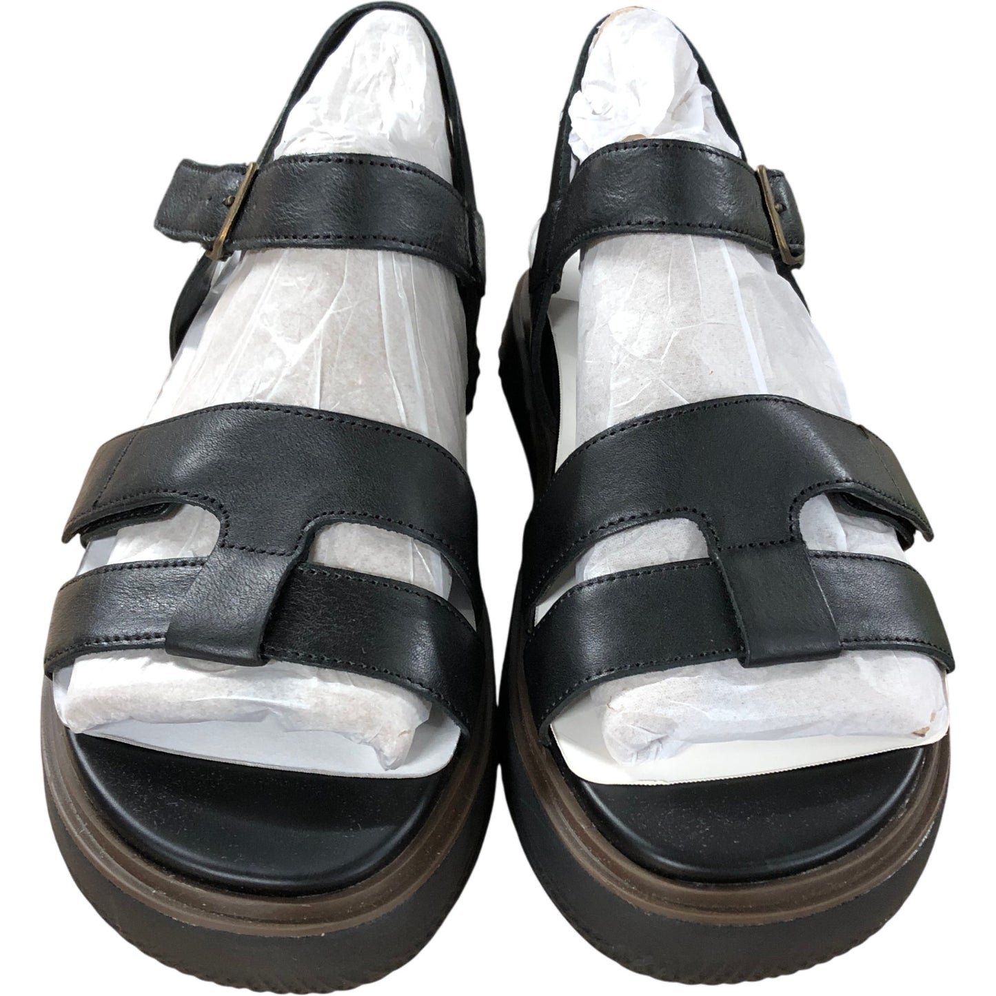 Vionic Solana Sandals UK8 Women's Black Platform Strappy Comfort Shoes