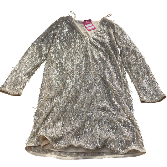 Sequin Dress Size 6 Women's Sparkly V Neck Long Sleeve Party Wear