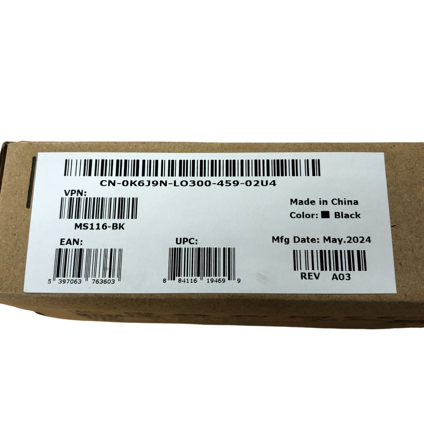 Dell MS116 Optical Wired USB Mouse Black 2 Buttons for Laptops and Desktops