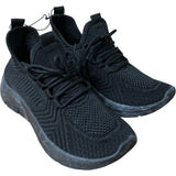 Black Knit Trainers Women's Sporty Lightweight Casual Footwear UK6