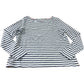 White/Navy Stripe Long Sleeve T-Shirt - Size 16