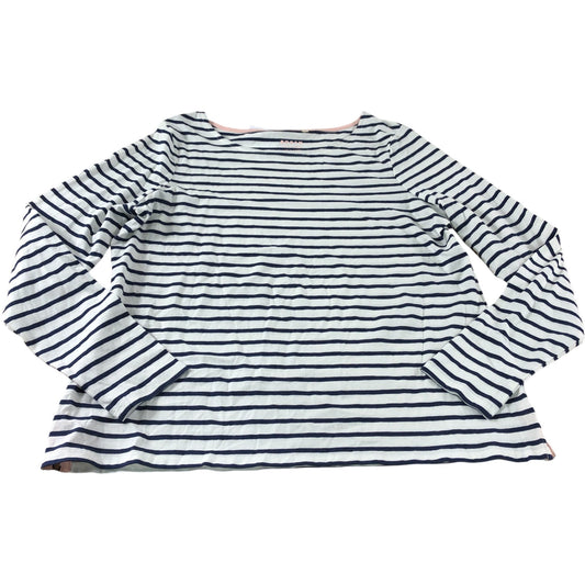 White/Navy Stripe Long Sleeve T-Shirt - Size 16
