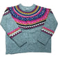 Wool Blend Fair Isle Knit Sweater Green Multicolour Size 10