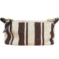 Isla Stripe Beaded Clutch Bag Brown & Cream Gold Handle