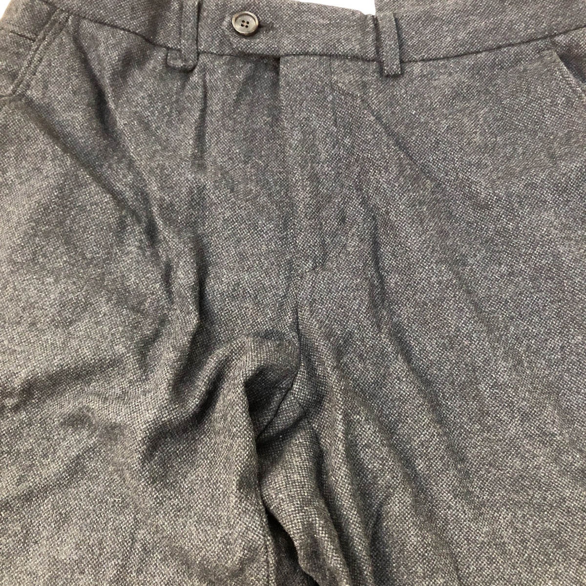 Wool Blend Trousers 32R Men's Tailored Fit Grey Formal Pants Smart Casual