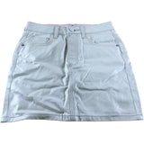 River Island Women's A Line Mini Skirt UK6 32 Beige Metallic Cotton Blend