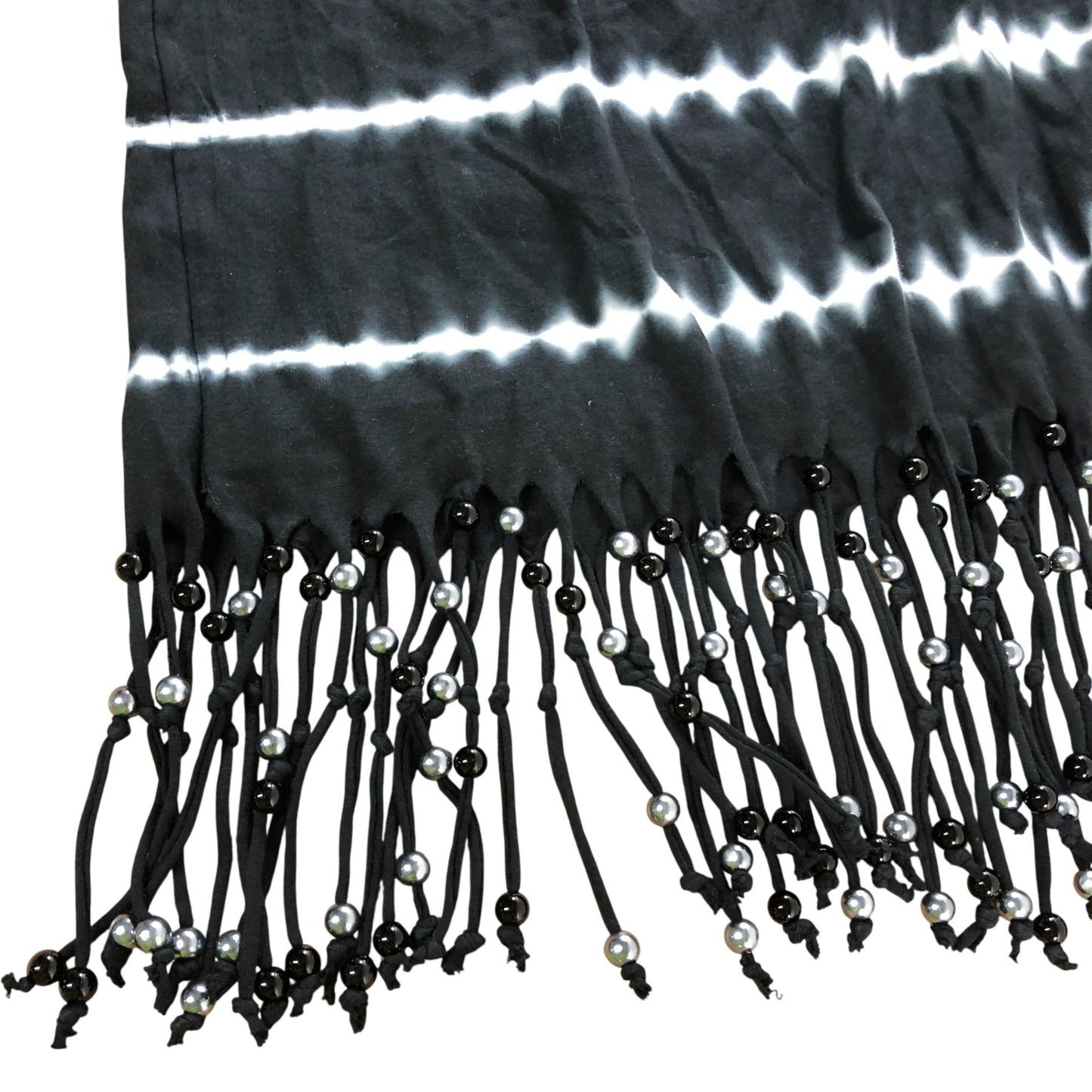 Branded Black Mini Fringe Tie Dye Dress - Size 14