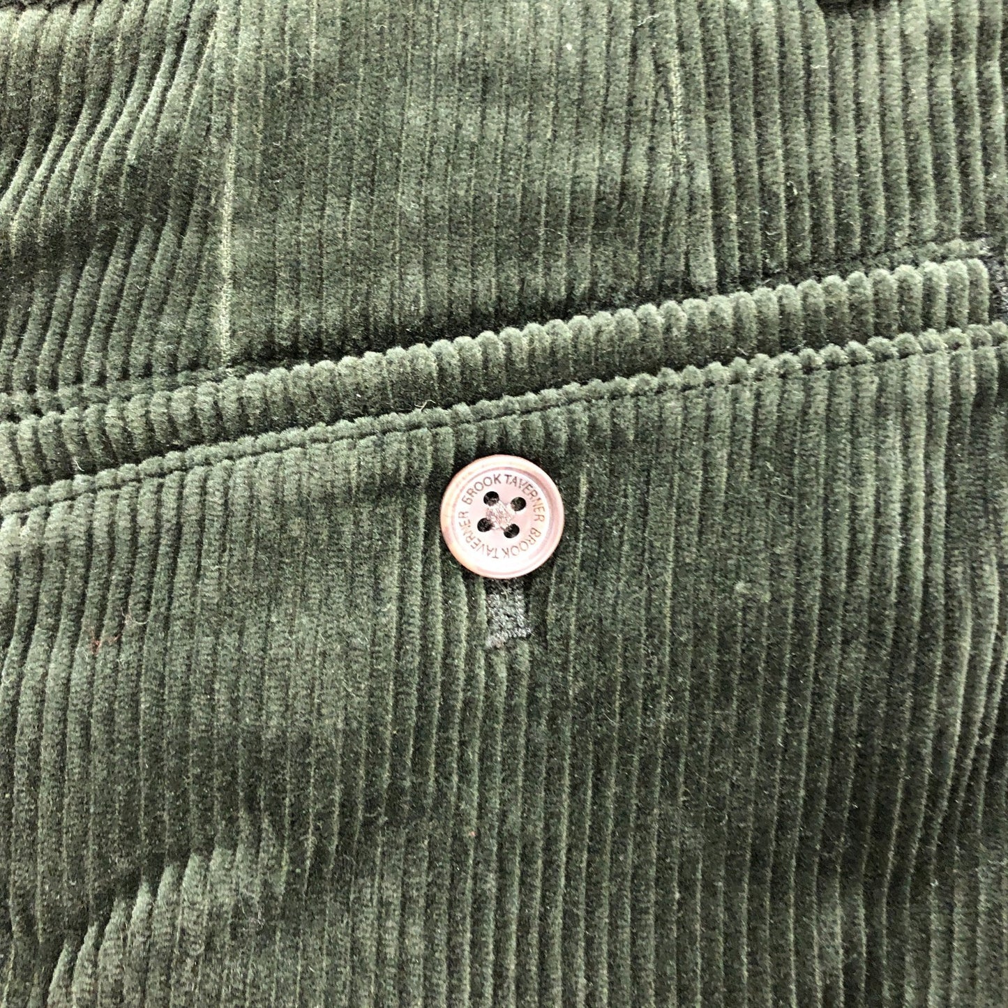 Brooks Brothers Taverner Trousers W29.5" Dark Green Corduroy Men's Slim Fit