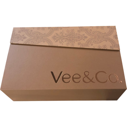 VEE&CO Travel Jewellery Box Organiser Gift For Women Girls Brown Quilted