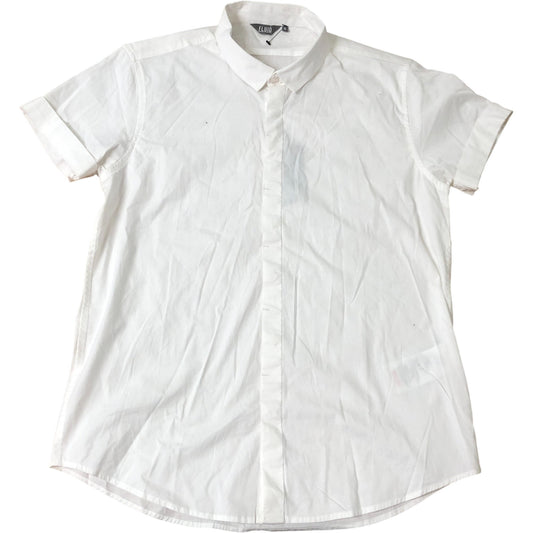 Fluid Short Sleeve Shirt XL Men's Casual White Cotton Blend