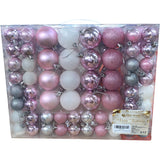 Sea Team 87 Pieces Christmas Tree Decorations Pink Assorted Ornaments Set