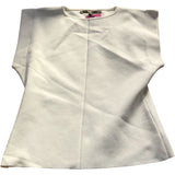 River Island Women's Short Sleeve Blouse Size 12 Cream Polyester Top Blouse