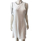 River Island 60s Style Ribbed Dress Size UK 14-16 Women's White Sleeveless