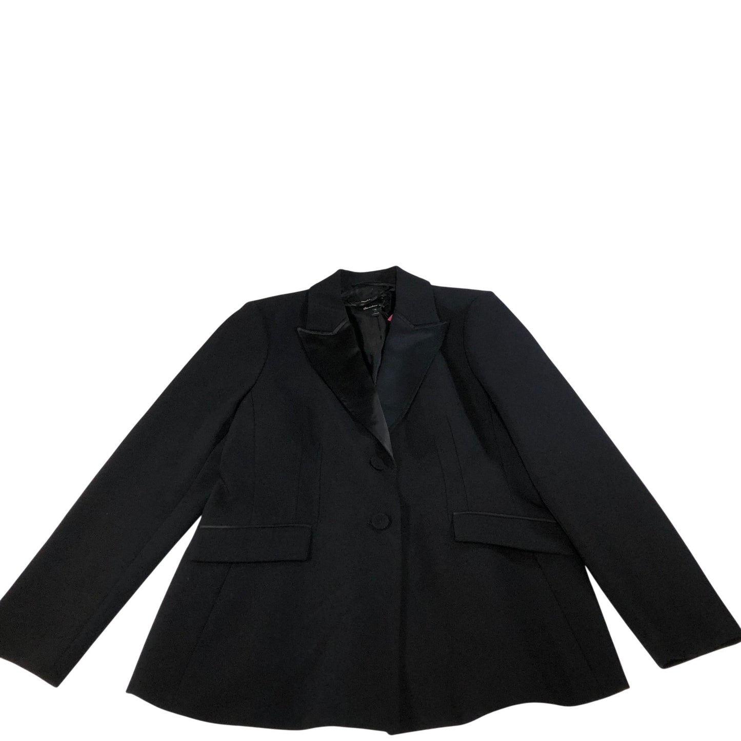 River Island Women's Black Blazer Tailored Satin Lapel Smart Jacket UK16