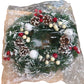 Snowy Christmas Wreath Berries & Pine Cones 16"