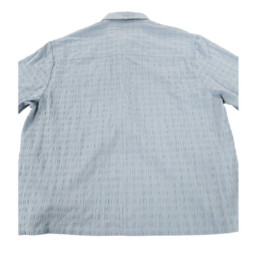 River Island Men’s M Casual Short Sleeve Shirt Light Blue Relaxed Fit UK Size M