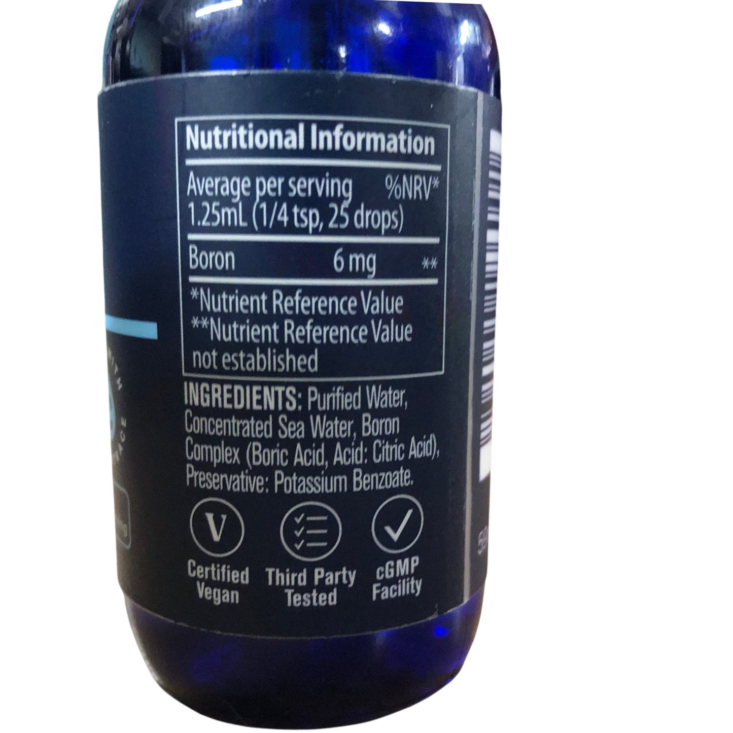 TRACE Ionic Boron 59ml Food Supplement 47 Day Supply 6mg Per Serving Vegan