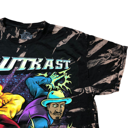 Outkast Tie Dye T Shirt M Men's Black Graphic Tee Cotton Vintage Style