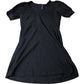 Black Puff Sleeve Dress Women's V Neck Casual Cotton Apparel UK12