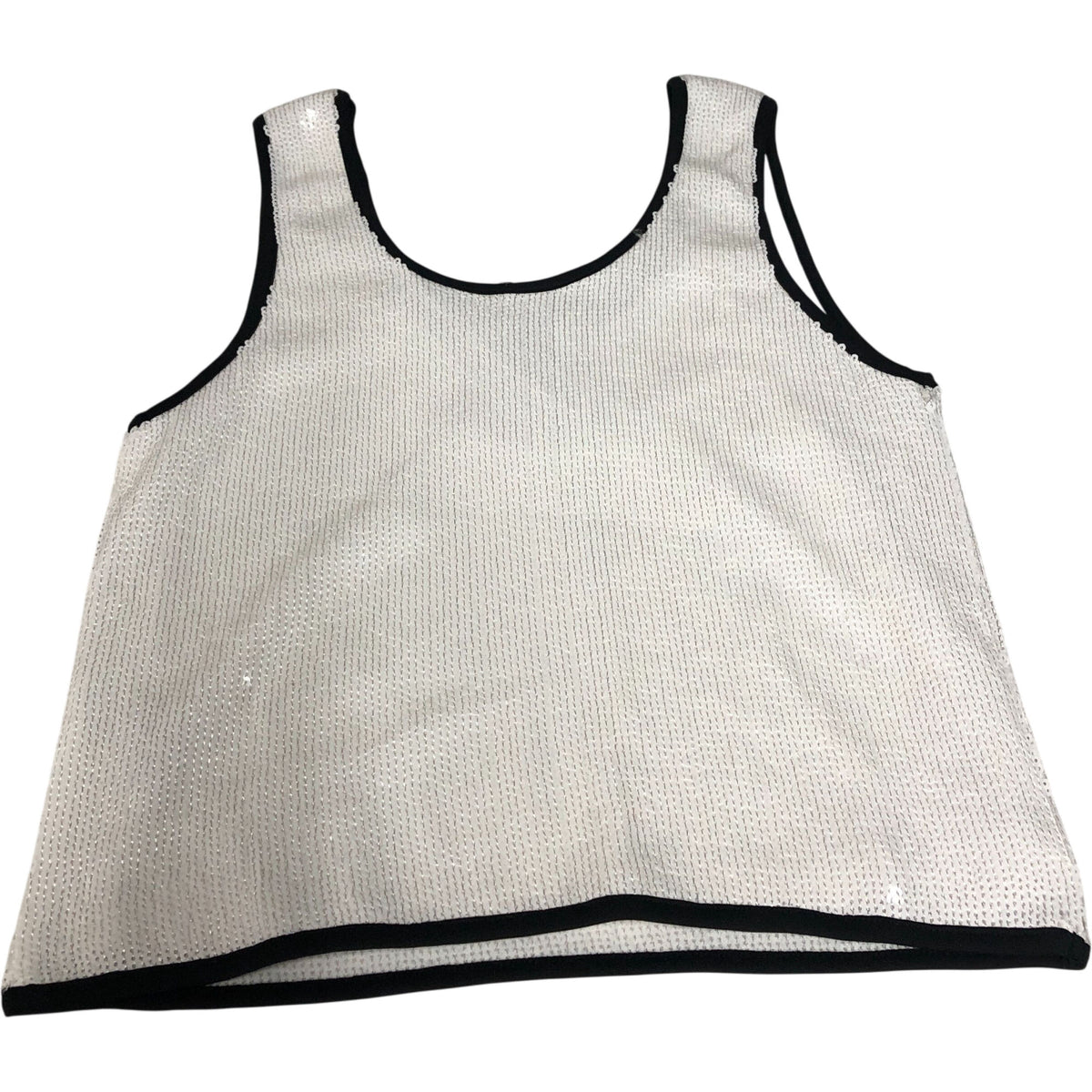 River Island  White Sequin Tank Top UK10 Women's Casual Sleeveless Fashion