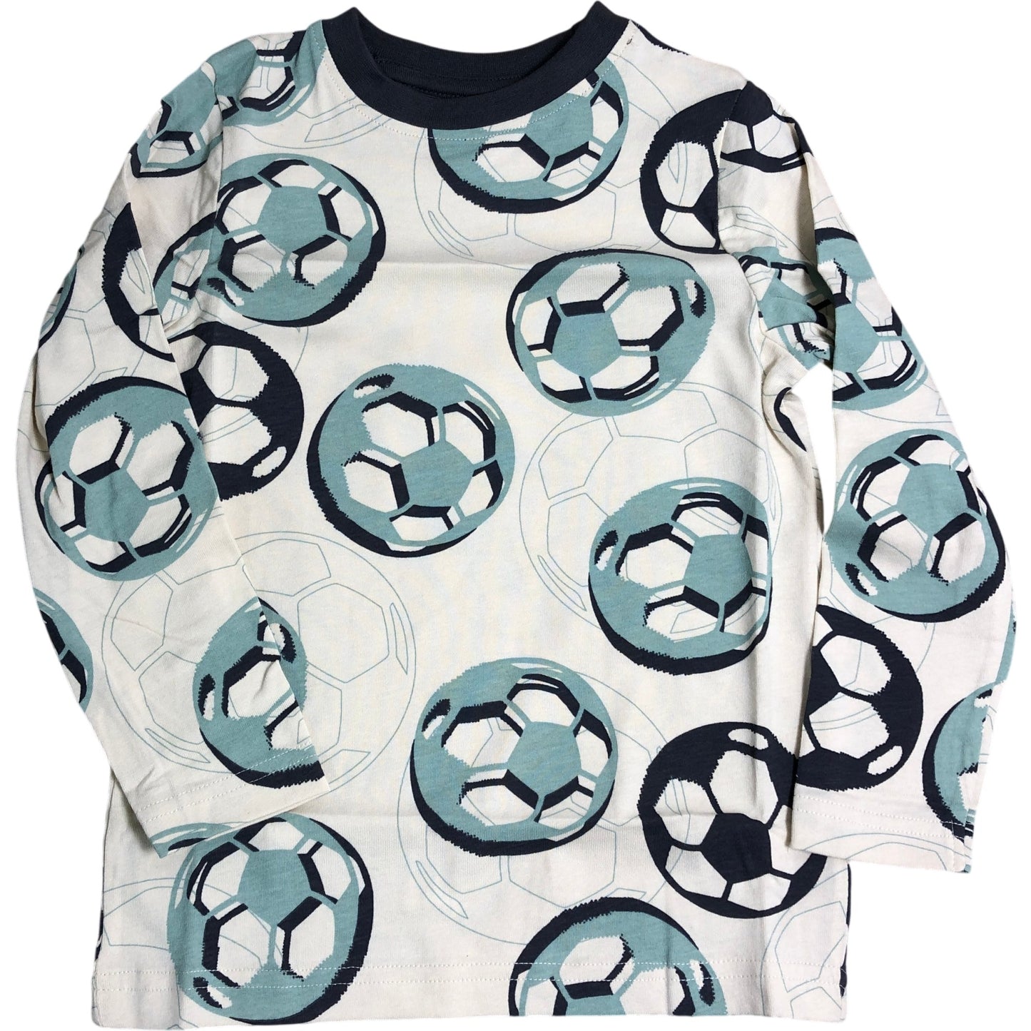 Kids Pyjama Set 8-9 Years Long Sleeve Snuggle Leg Football Design Grey