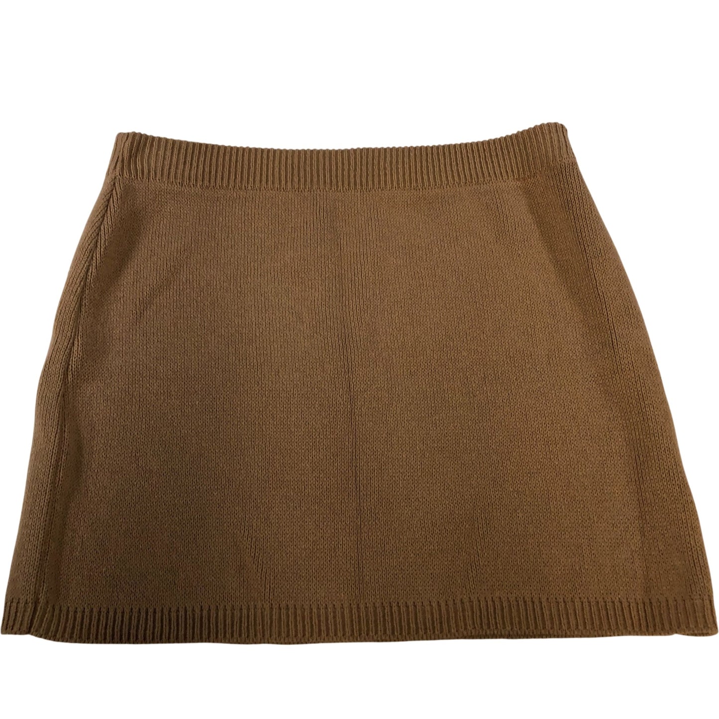 River Island Women's Camel Knitted Skirt Size L Stylish Warm Casual Wear