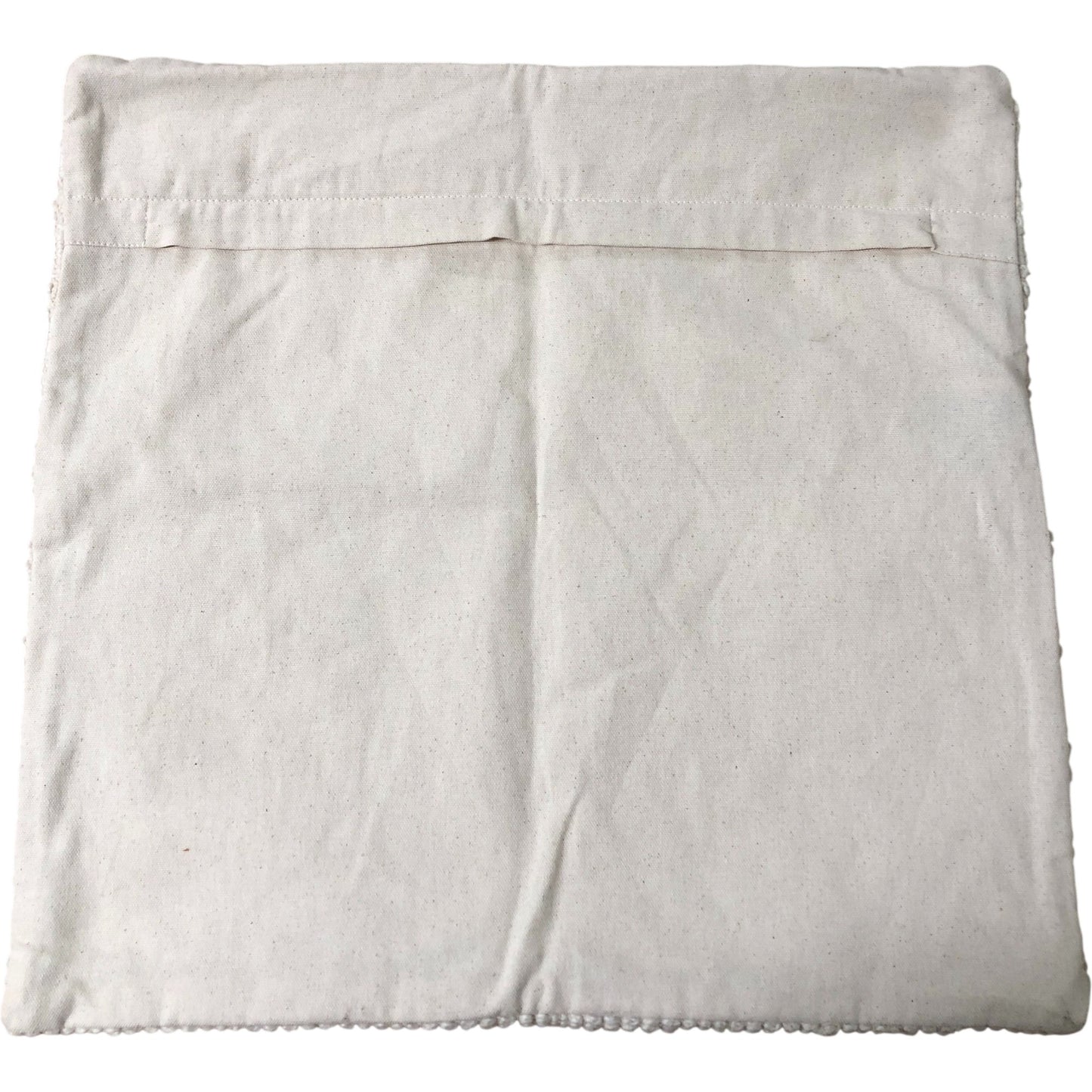 Textured Cream Cotton Pillowcase Cushion Cover Soft Home Decor 18.5 x 18.5"