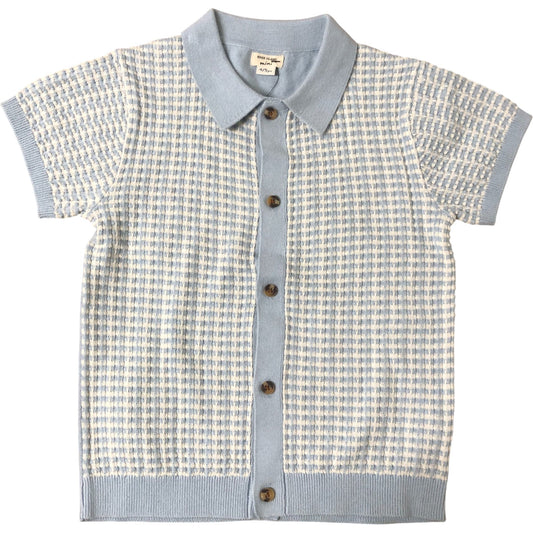 River Island Mini Boys Short Sleeve Knitted Cardigan Size 4-5 Years Blue