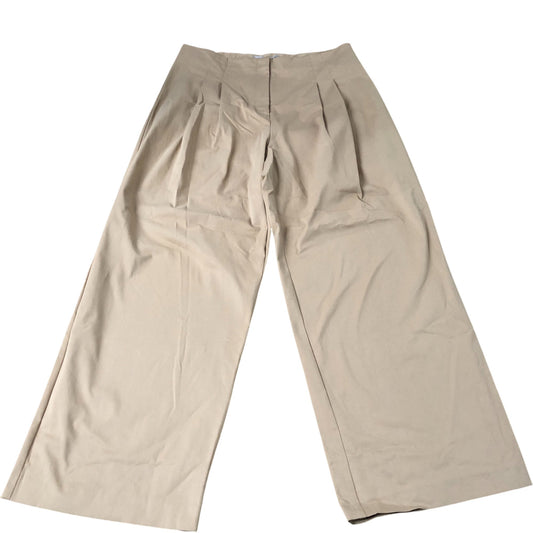 River Island Wide Leg Trousers Women's Tan High Waisted Size 18