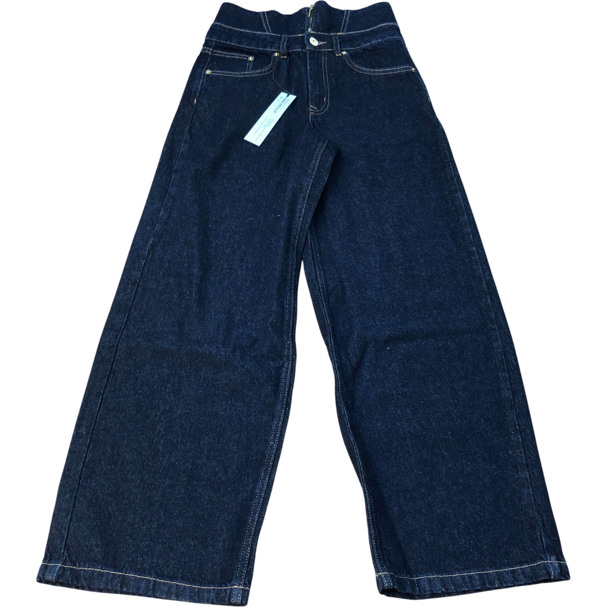 River Island Wide Leg Jeans Dark Blue