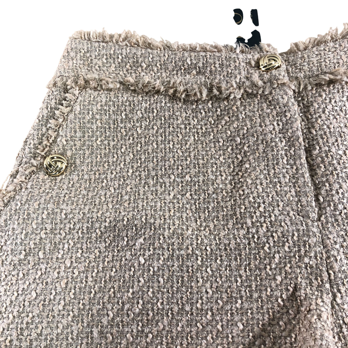 River Island Women's Size 16 Tweed Shorts with Gold Buttons