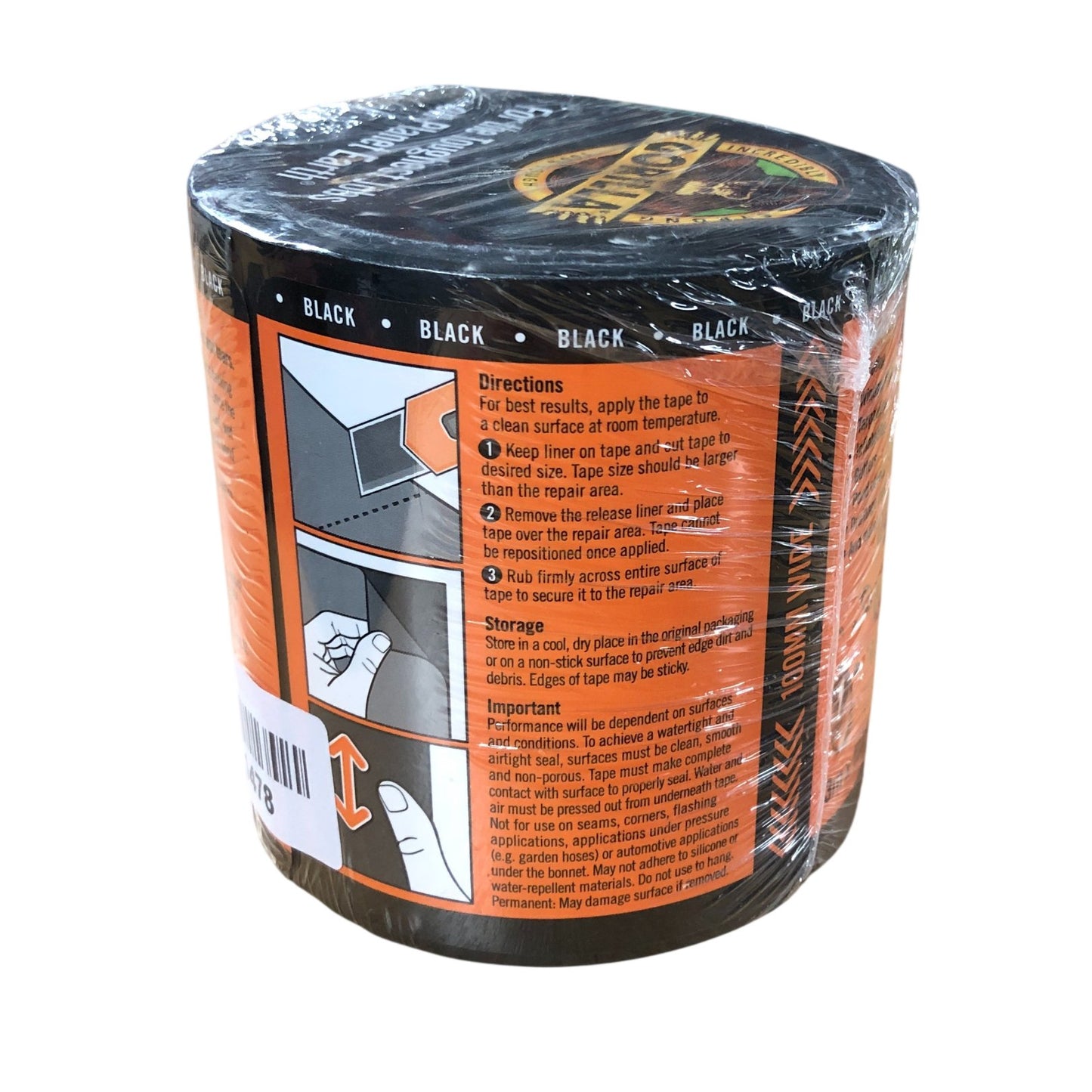 Gorilla Waterproof Patch And Seal Tape Black Permanent Rubberised Tape 100%