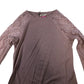 River Island UK8 Women's Long Sleeve Top with Lace Panels in Dusty Pink