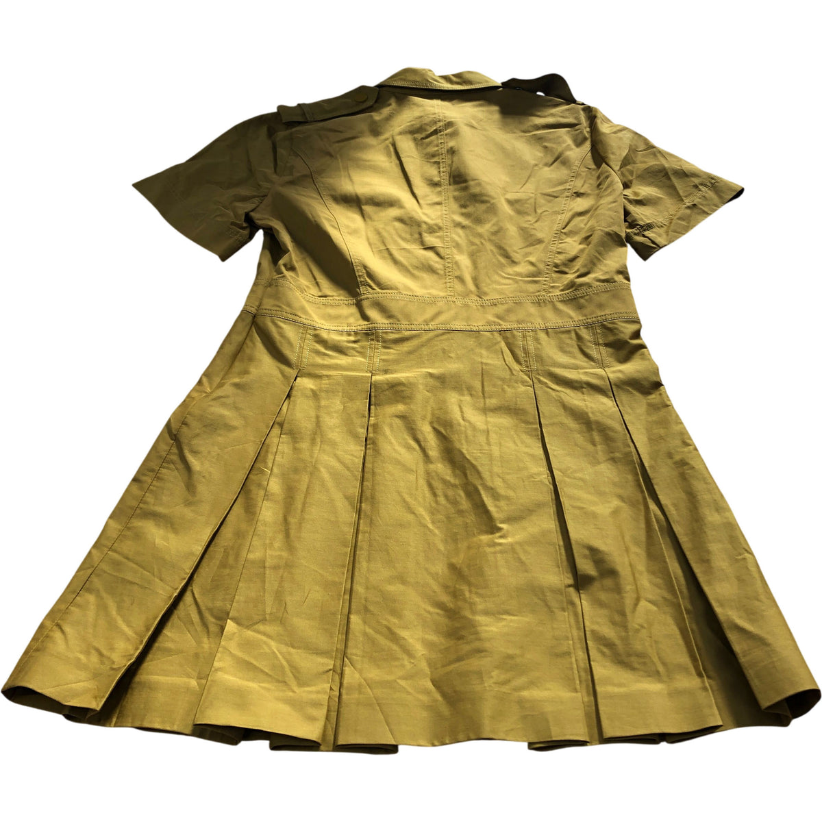 River Island Short Sleeve Shirt Dress UK Size 12 Women's Button Front Yellow