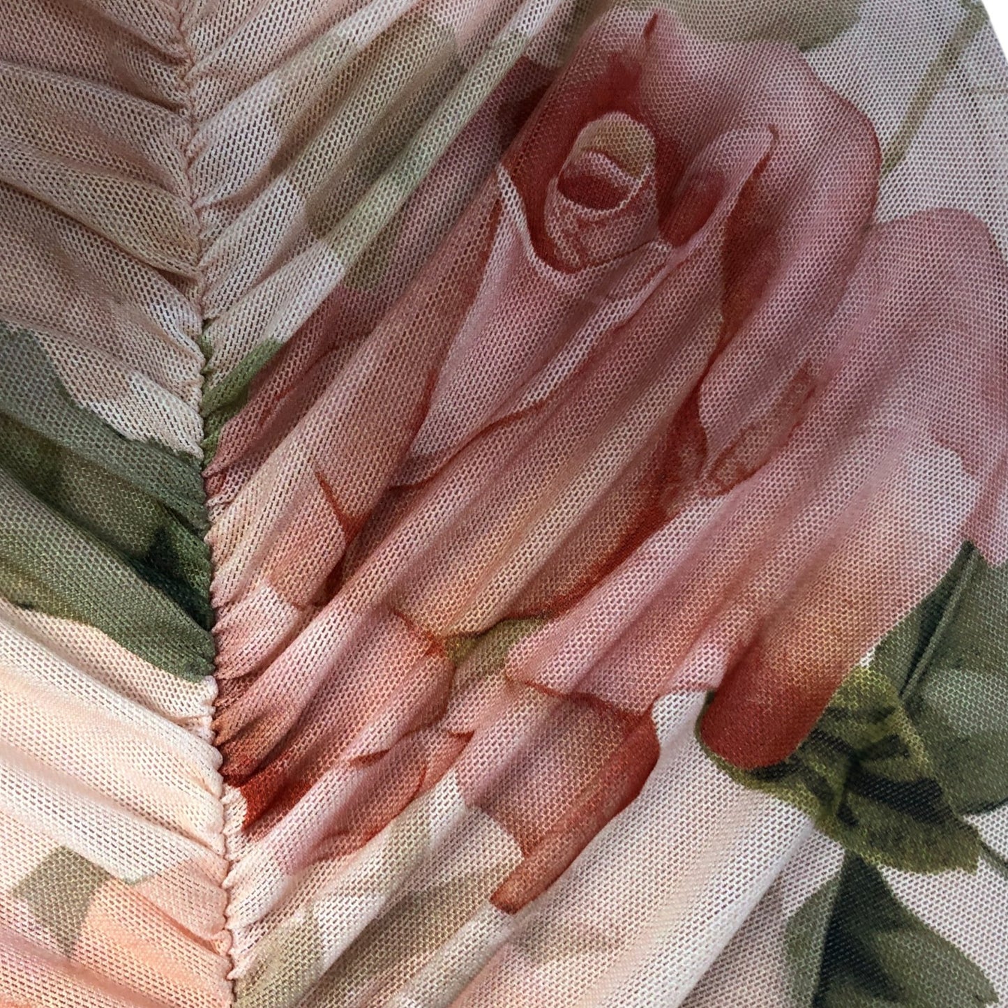 Floral Print Bodycon Dress UK Size 10 Women's Sleeveless Stretch Ruched Design