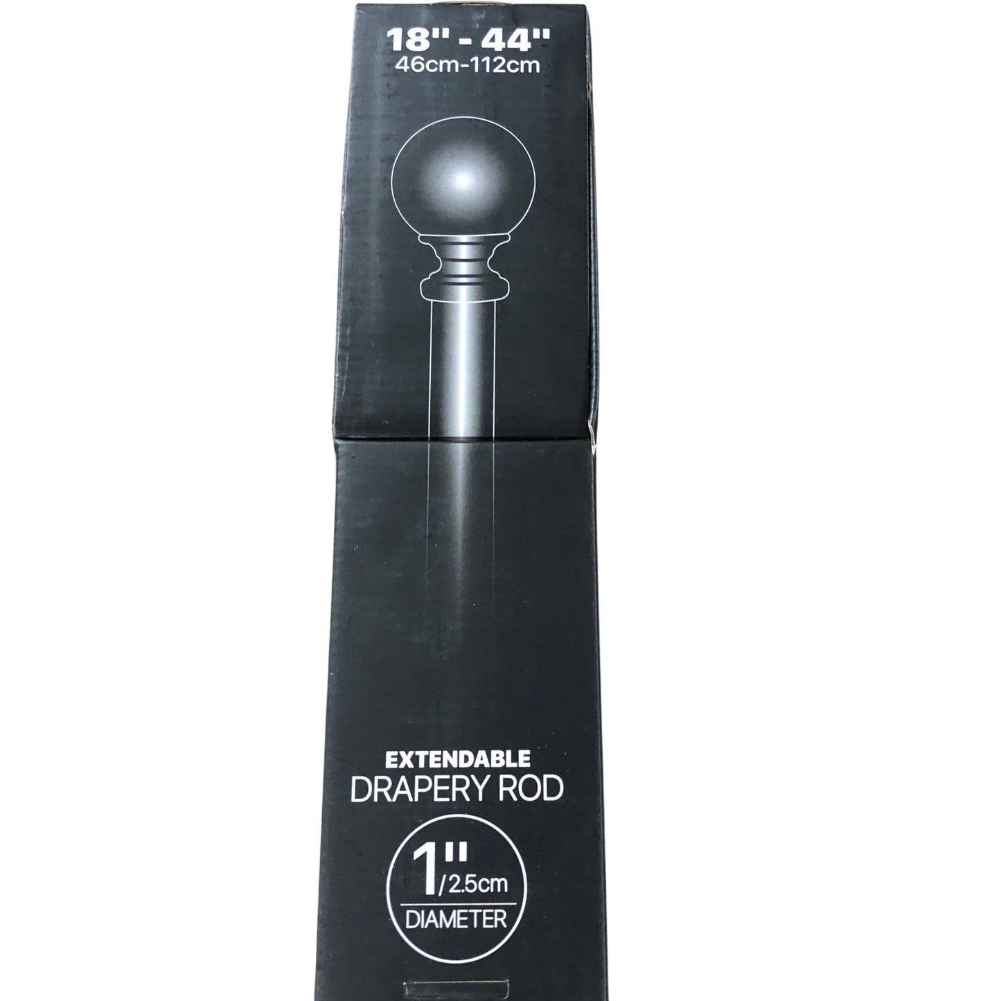 DECO WINDOW Extendable Drapery Rod 18-44 Inches Black Rustic Square End 1" Diam