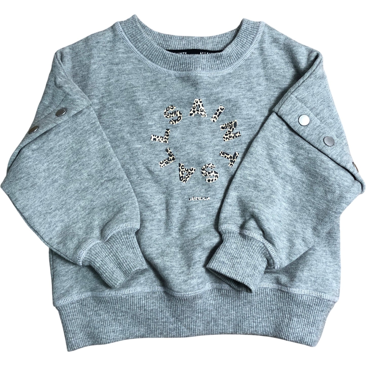 Allsaints Grey Sweatshirt 12 18 Months Girl Short Sleeves Casual Top