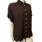River Island Smarten To Go Blouse XS Women's Brown Button Front Top