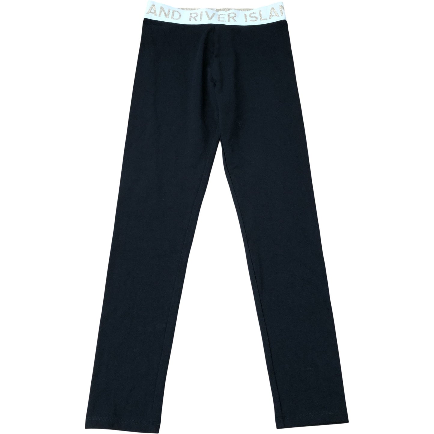 River Island Girl's Black Leggings Stretch Comfortable Fit 9-10 Years