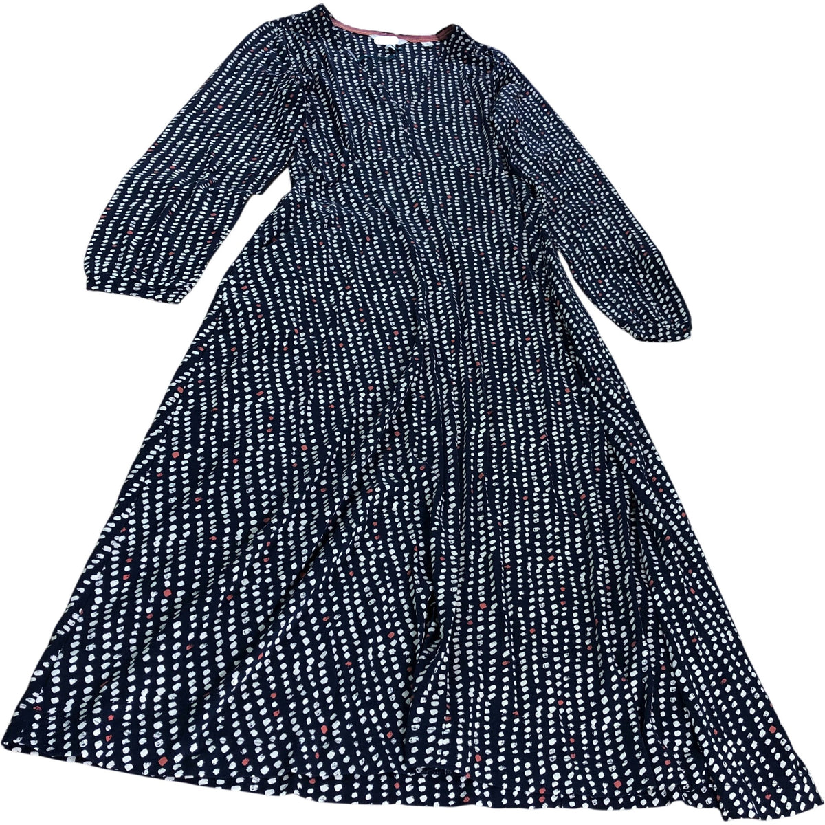 Megan Jersey Dress Women's Long Sleeves Navy Multi Polka Dot